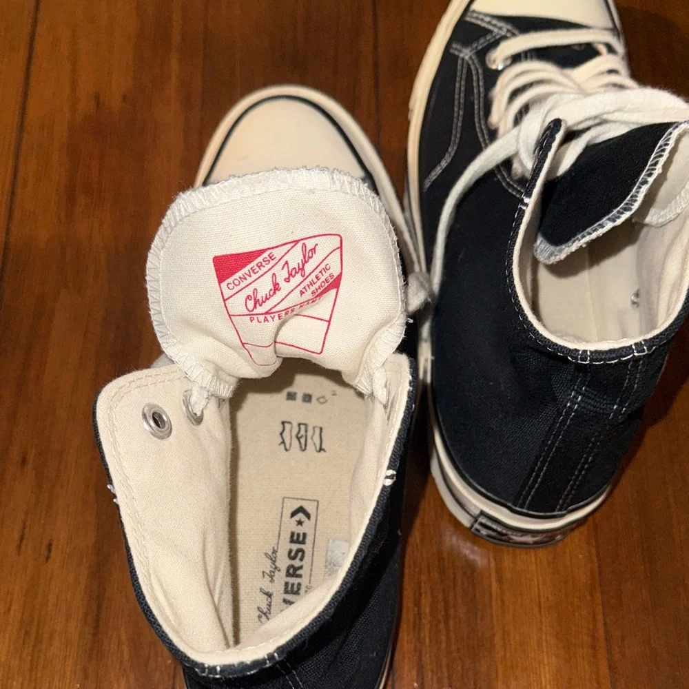 Converse Black and White 70 All Star High Top Sneakers - Picture 5 of 6